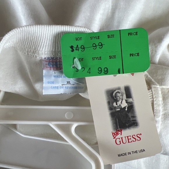 VTG Baby Guess 90s Striped AOP Jeans Denim and Shirt Set RARE NEW OLD STOCK Sz 7 - Picture 4 of 16